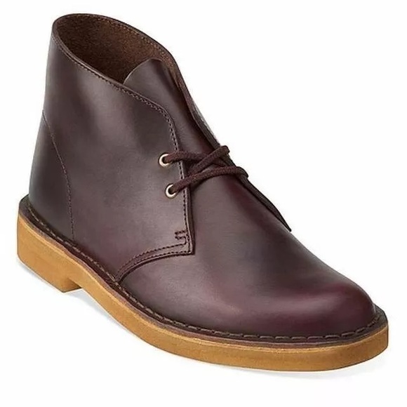 clarks desert boots wine